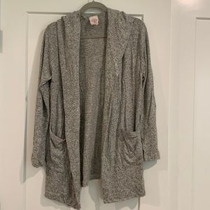 Soft hooded cardigan